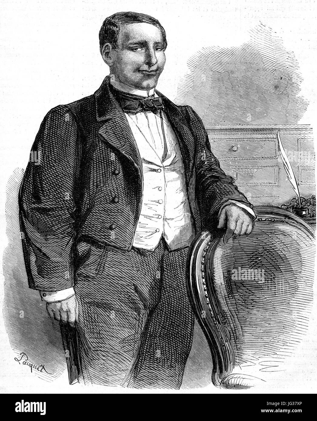 L'illustrazione 1862 rotocalco B. Juárez, Président de la République du Mexique par Louis Pauquet Foto Stock