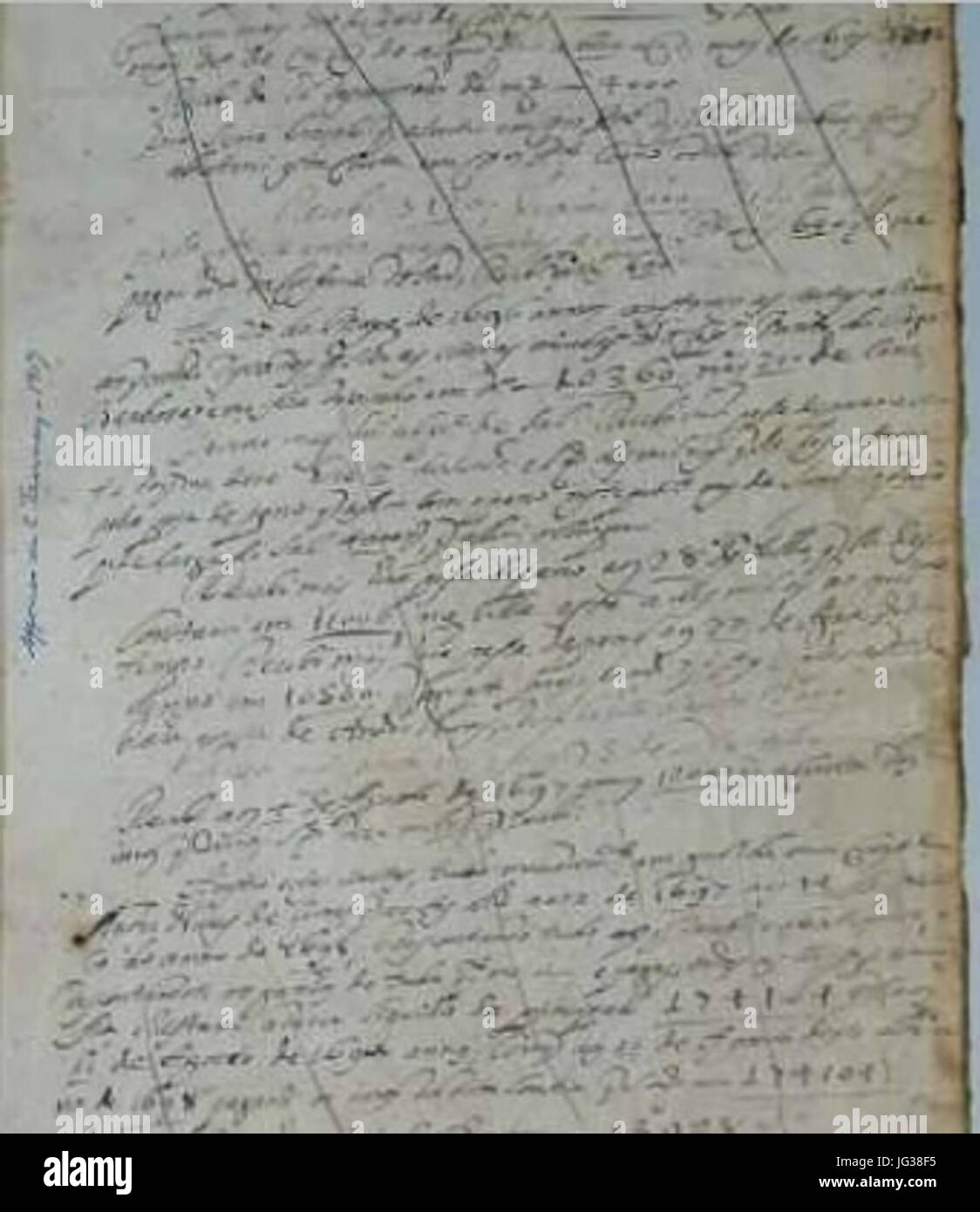 Livro Borrador Século XVII-XVIII Foto Stock