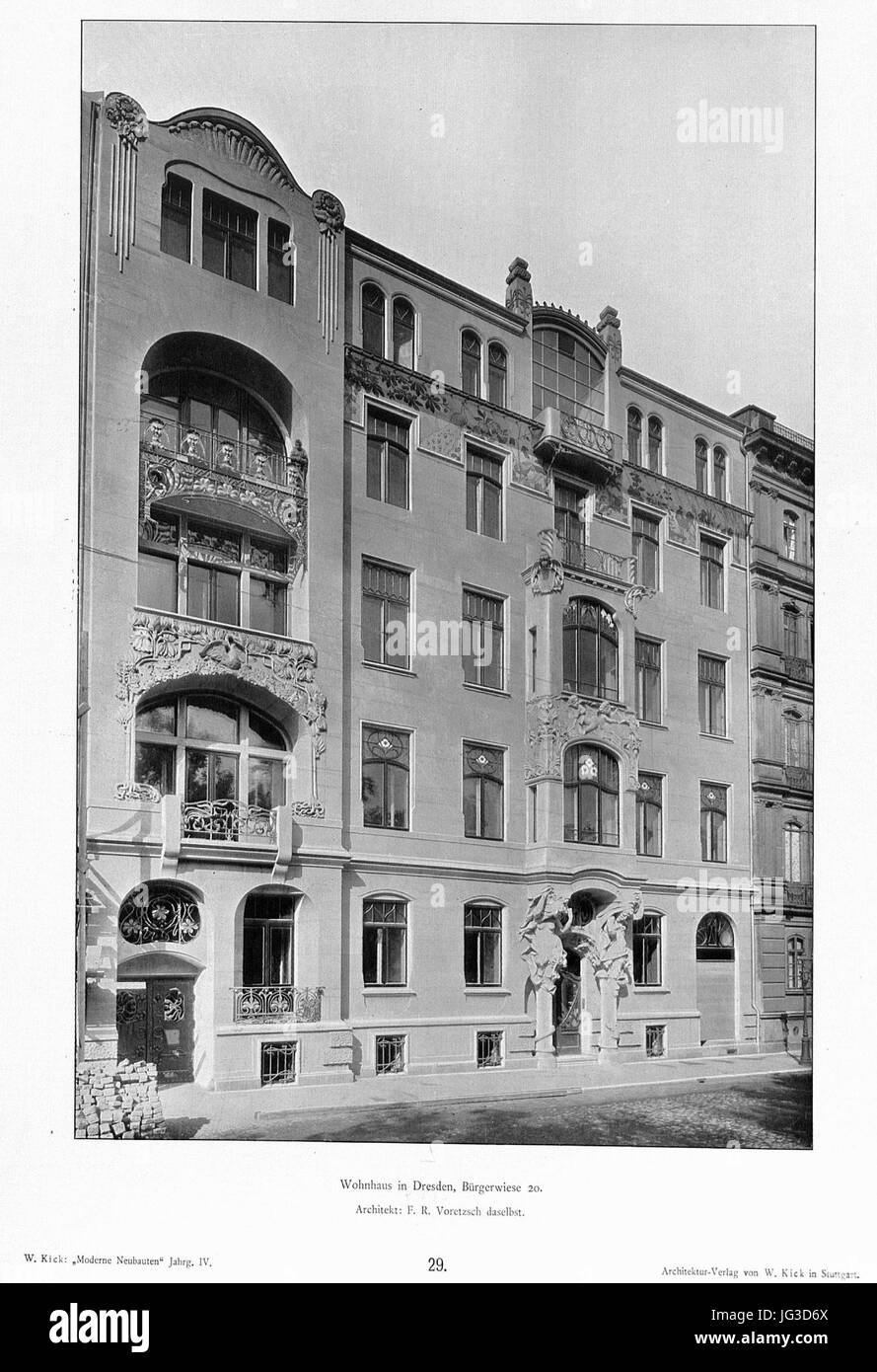 Haus Bürgerwiese 20 Dresden Architekt F.R. Voretzsch Foto Stock