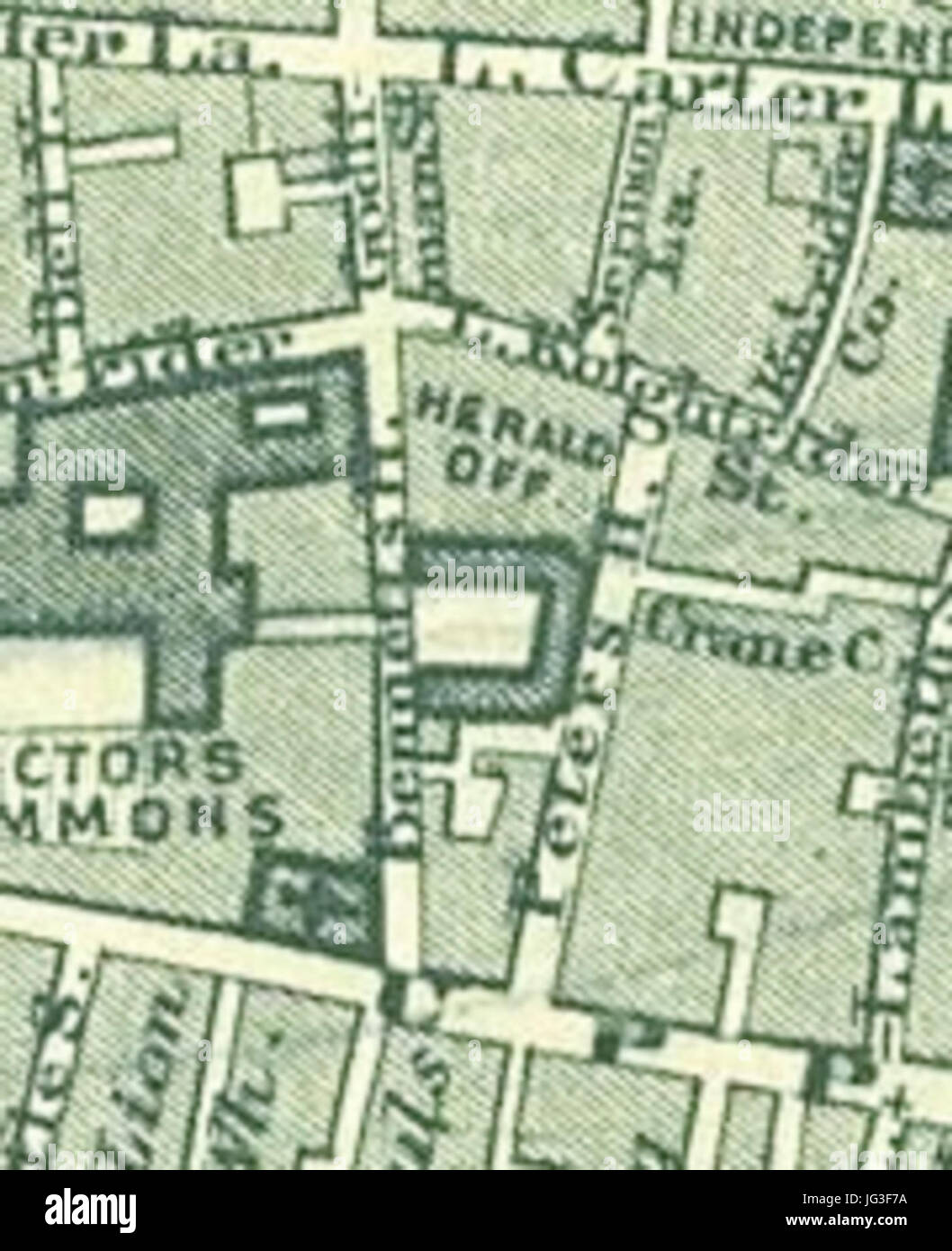 Herald Office di Londra - Stanford Mappa di Londra 1862 Foto Stock