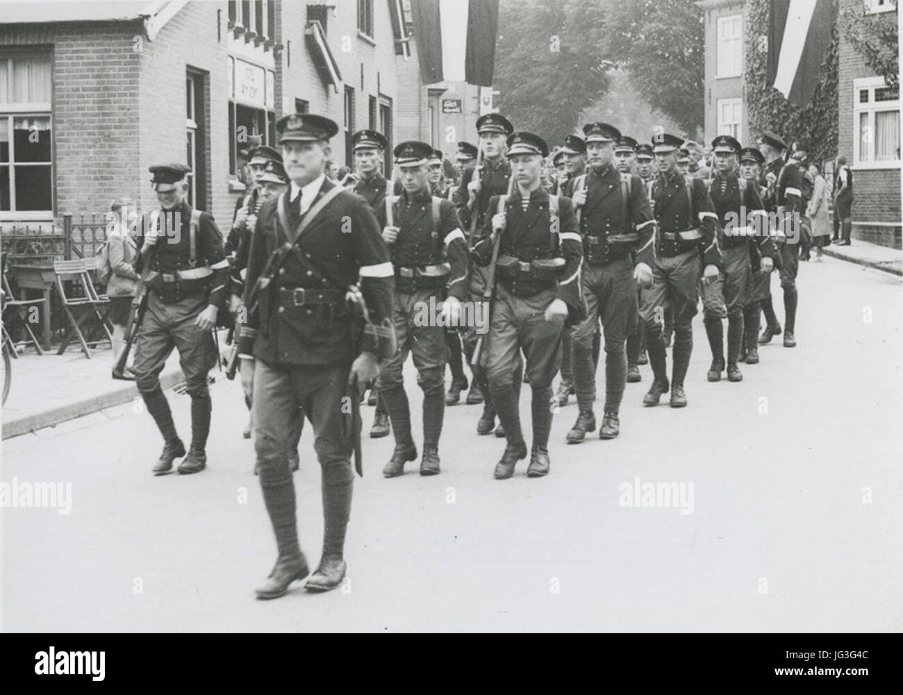 Het detachement van het Korps Adelborsten van de Koninklijke Marine onder prompt d - F41010 - KNBLO Foto Stock