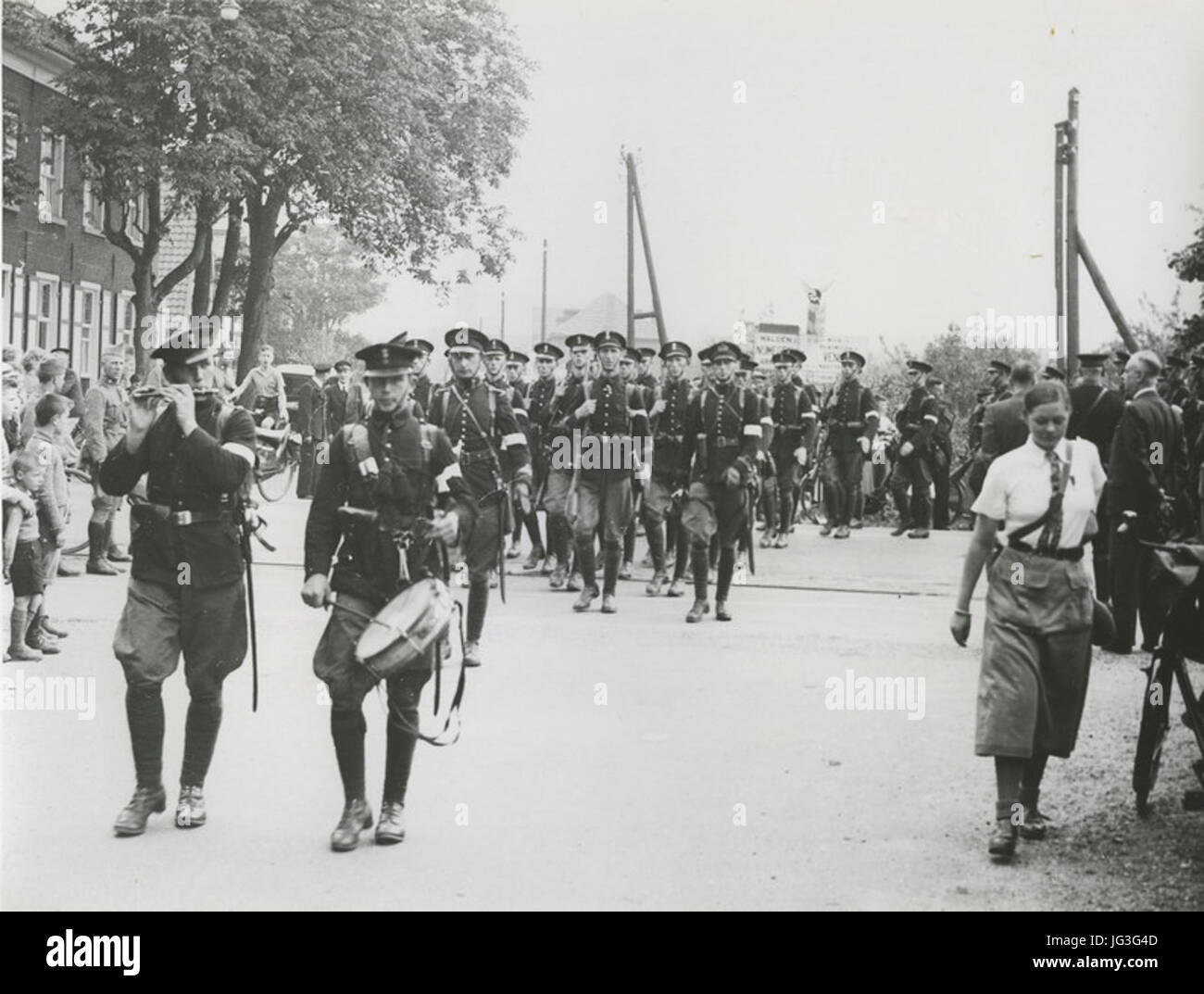 Het detachement van het Korps Mariniers onder leiding van de eerste luitenant H. - F40931 - KNBLO Foto Stock