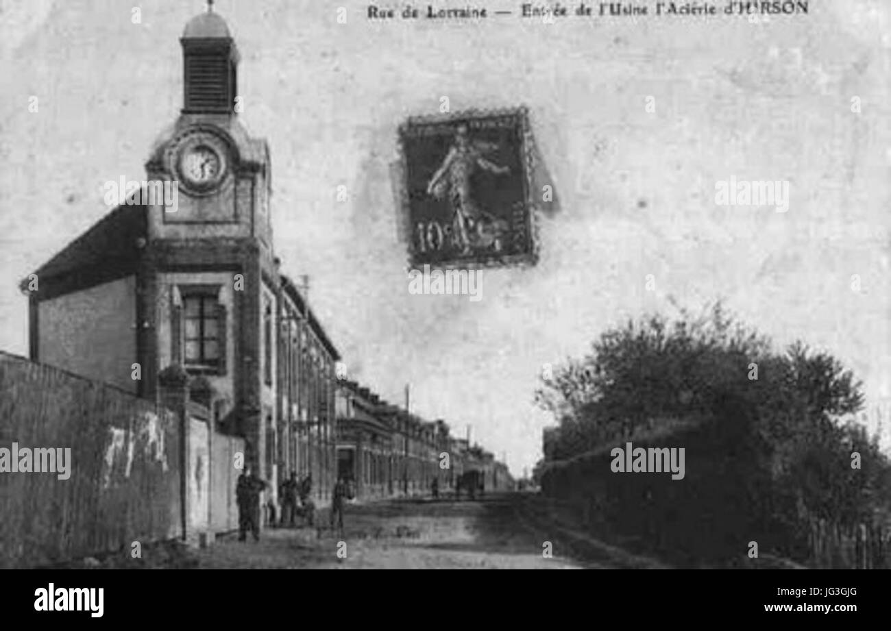 Hirson - Entrée de l Usine D Aciérie Foto Stock