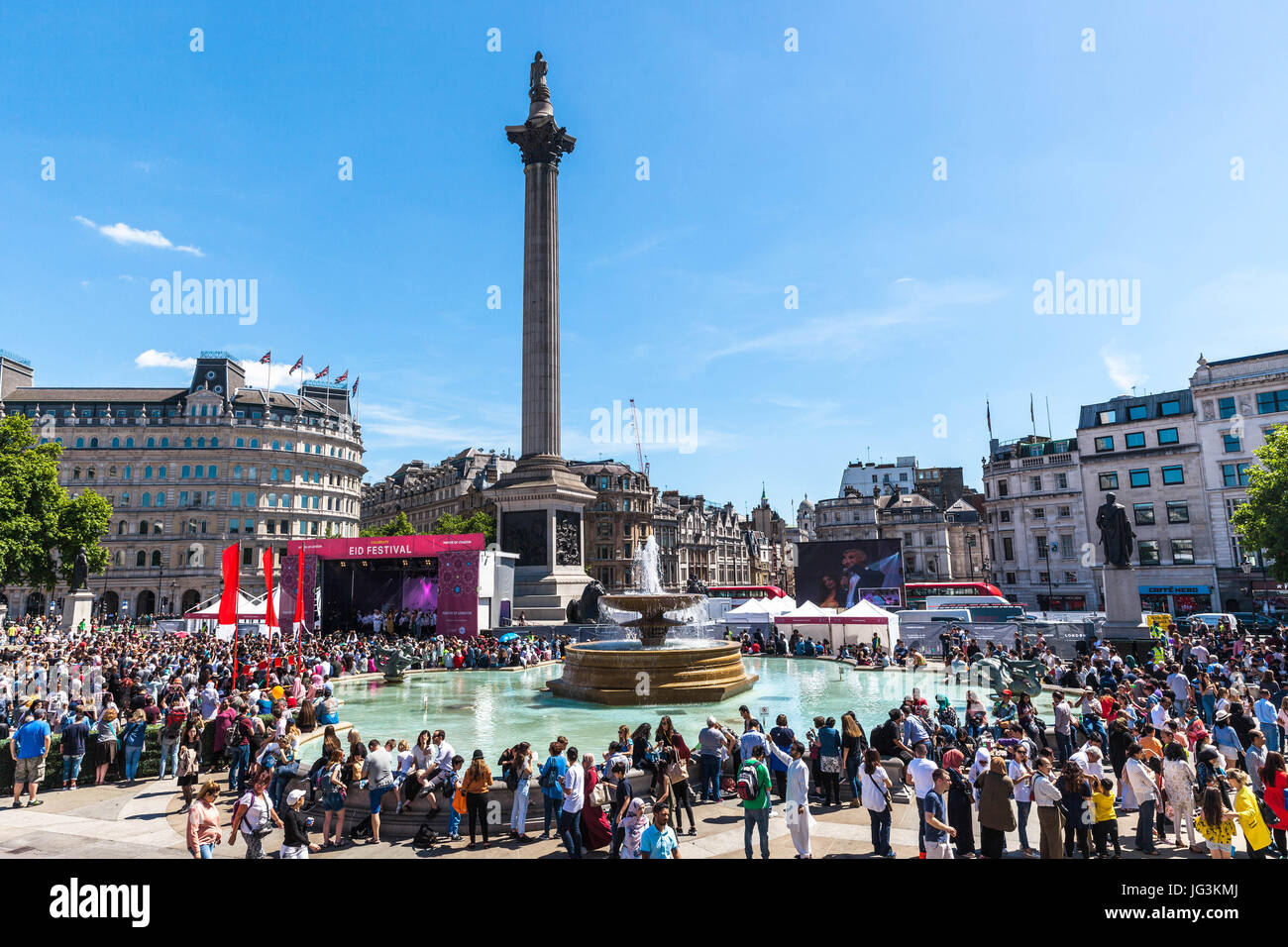 Festival di Eid, Trafalgar Square, Londra, Inghilterra, Regno Unito. Foto Stock