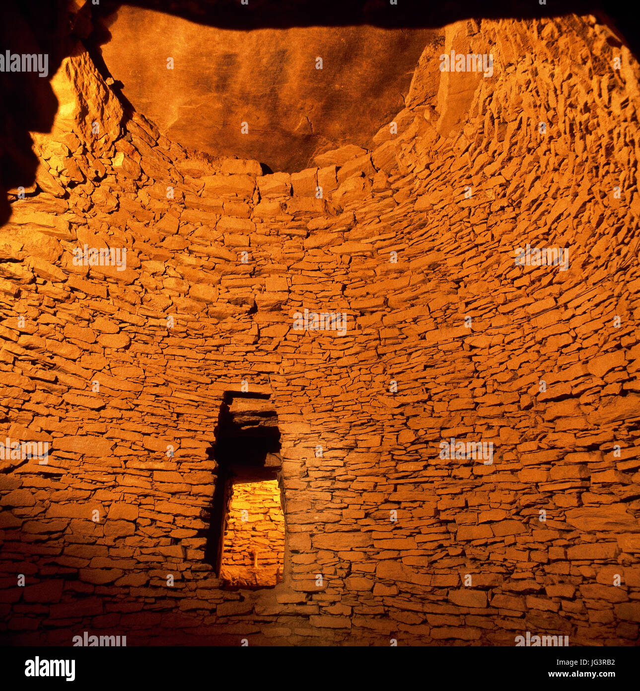 Tholos de El Romeral. Architettura del neolitico. Sepolture megalitiche 1800 BCE. Vicino a Antequera, Andalusia, Spagna. Interno. Foto Stock