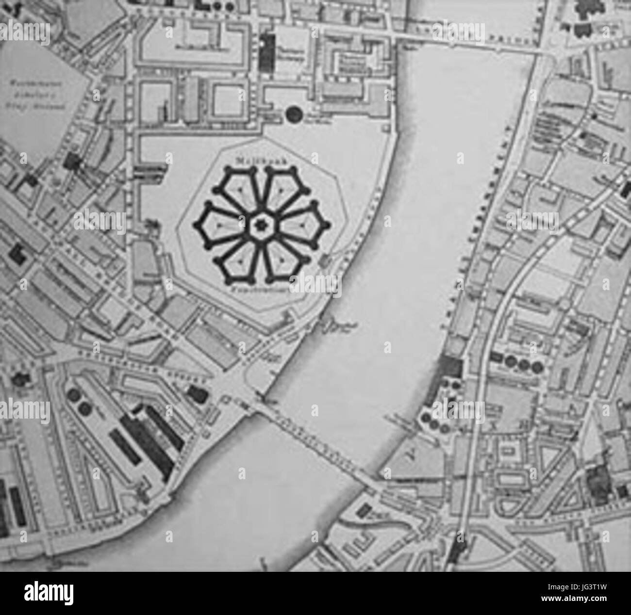 Millbank Cassell s su larga scala mappa di Londra c 1867 Foto Stock