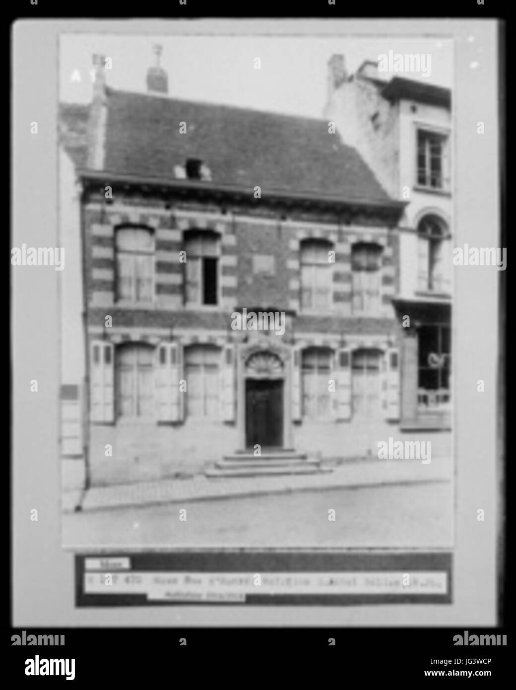 Mons rue d Havré refuge de l'Abbaye de Bélian en 1917 Foto Stock