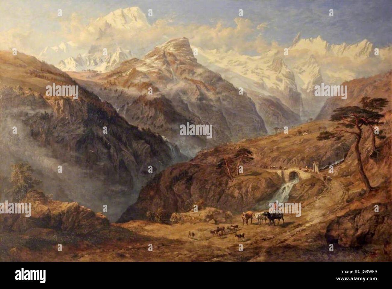 Mont Blanc, dal vicino Cormayeur, Vallé d'Aosta da George Arthur Fripp Foto Stock