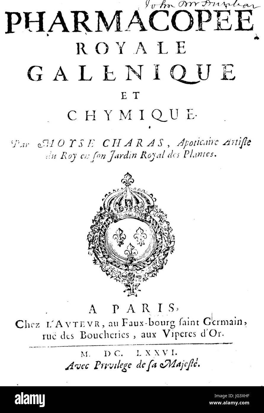 Moyse Charas - Pharmacopée Foto Stock
