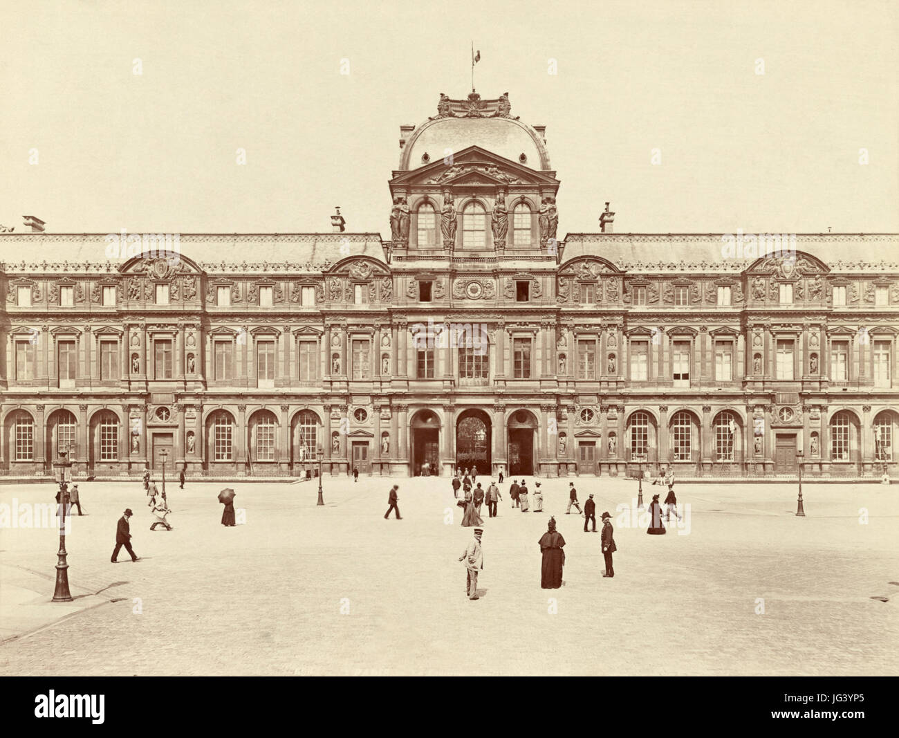 Il Musée du Louvre, Parigi, ca. 1890 Foto Stock