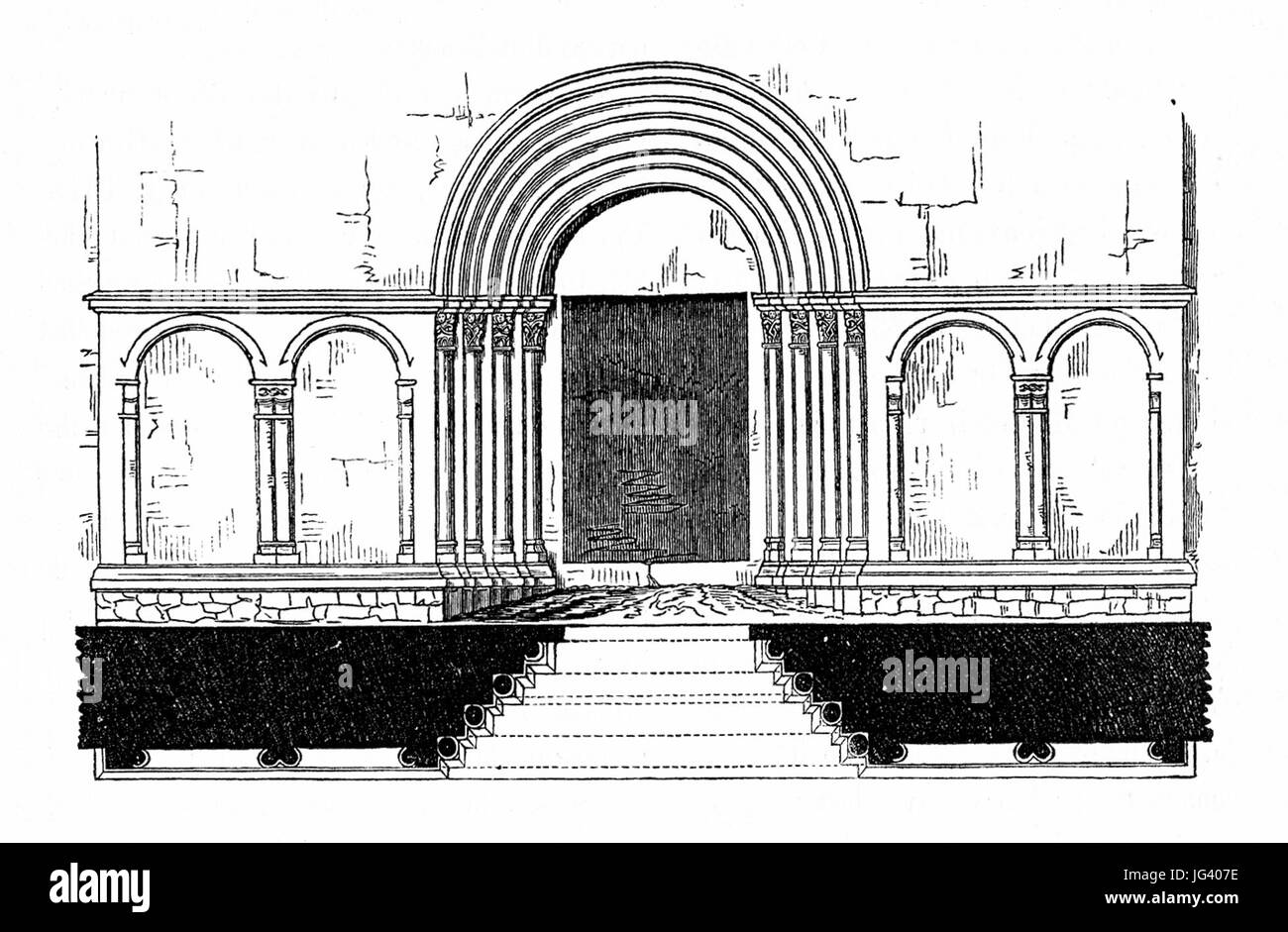 MZK 002 Nr 03 Die Kirche des hl. Michael zu Michelsberg in Siebenbürgen - Fig. 04 Portal Foto Stock