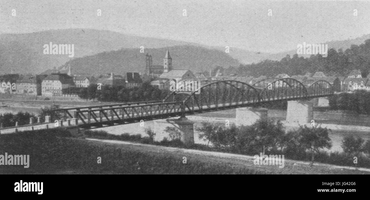 Neckarbrücke Eberbach offrono Foto Stock