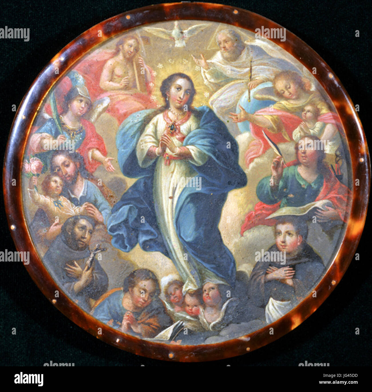 Nun s emblema Messico xviii secolo Olio su rame con telaio di tartaruga San Antonio Museum of Art Foto Stock