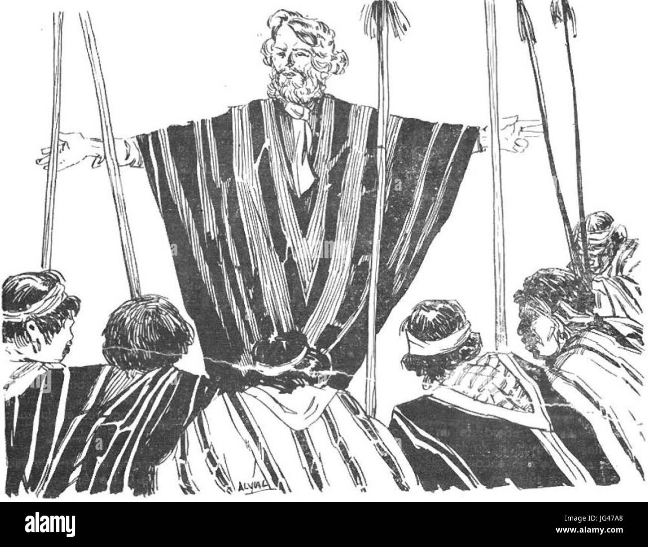 Orélie Antoine de Tounens con mapuches Foto Stock