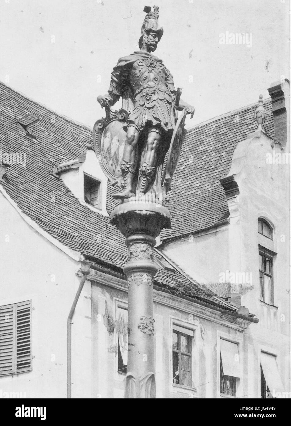 Otto v. Zabuesnig ca. 1885, RäB6mischer Feldherr-Rathausbrunnen Kempten Foto Stock