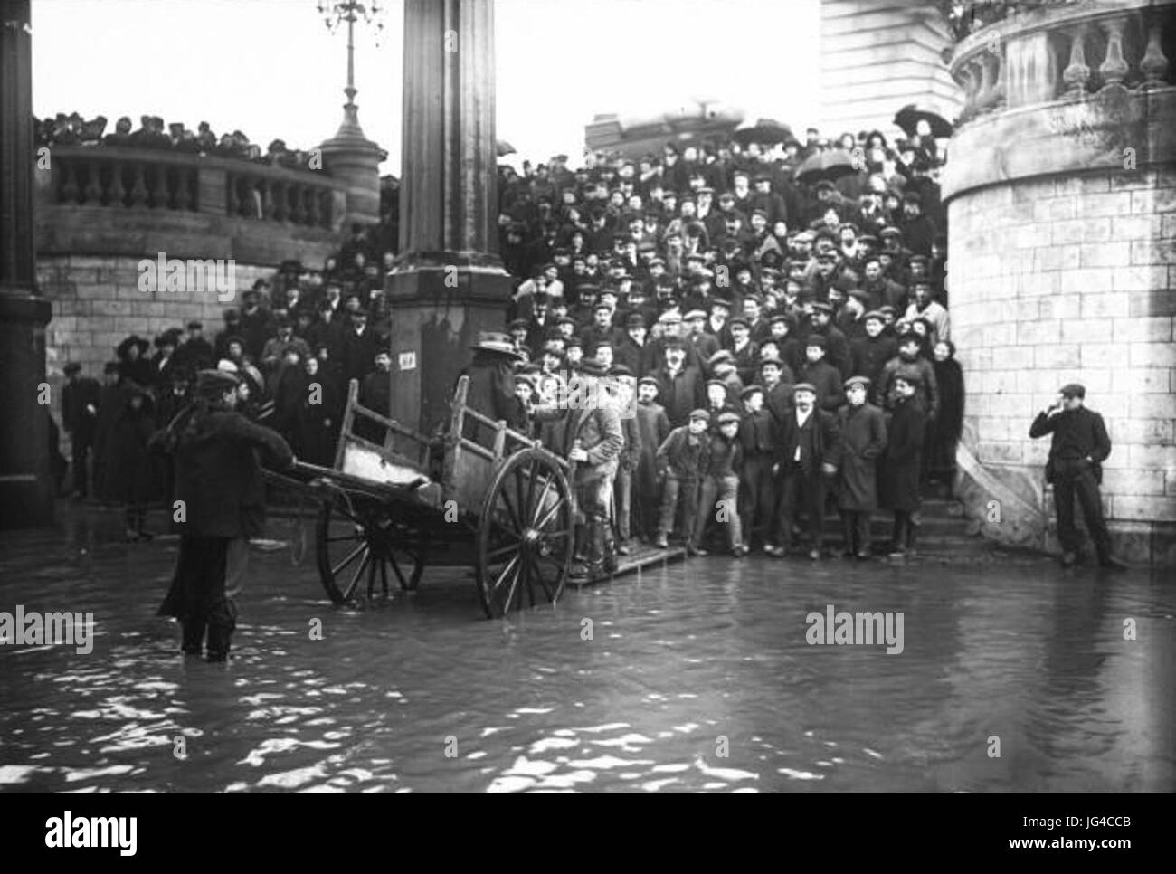 Paris 1910 Inondation quai de Passy 28 9 Foto Stock