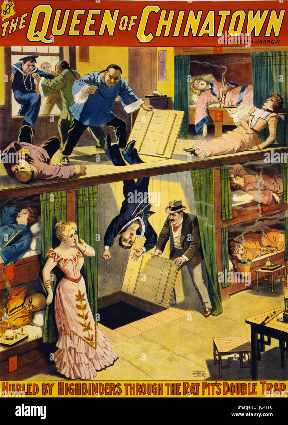 La regina OIF CHINATOWN Poster per un melodramma di Giuseppe Jarrow che ha aperto presso il Teatro Star, Broadway, in agosto 1899 Foto Stock