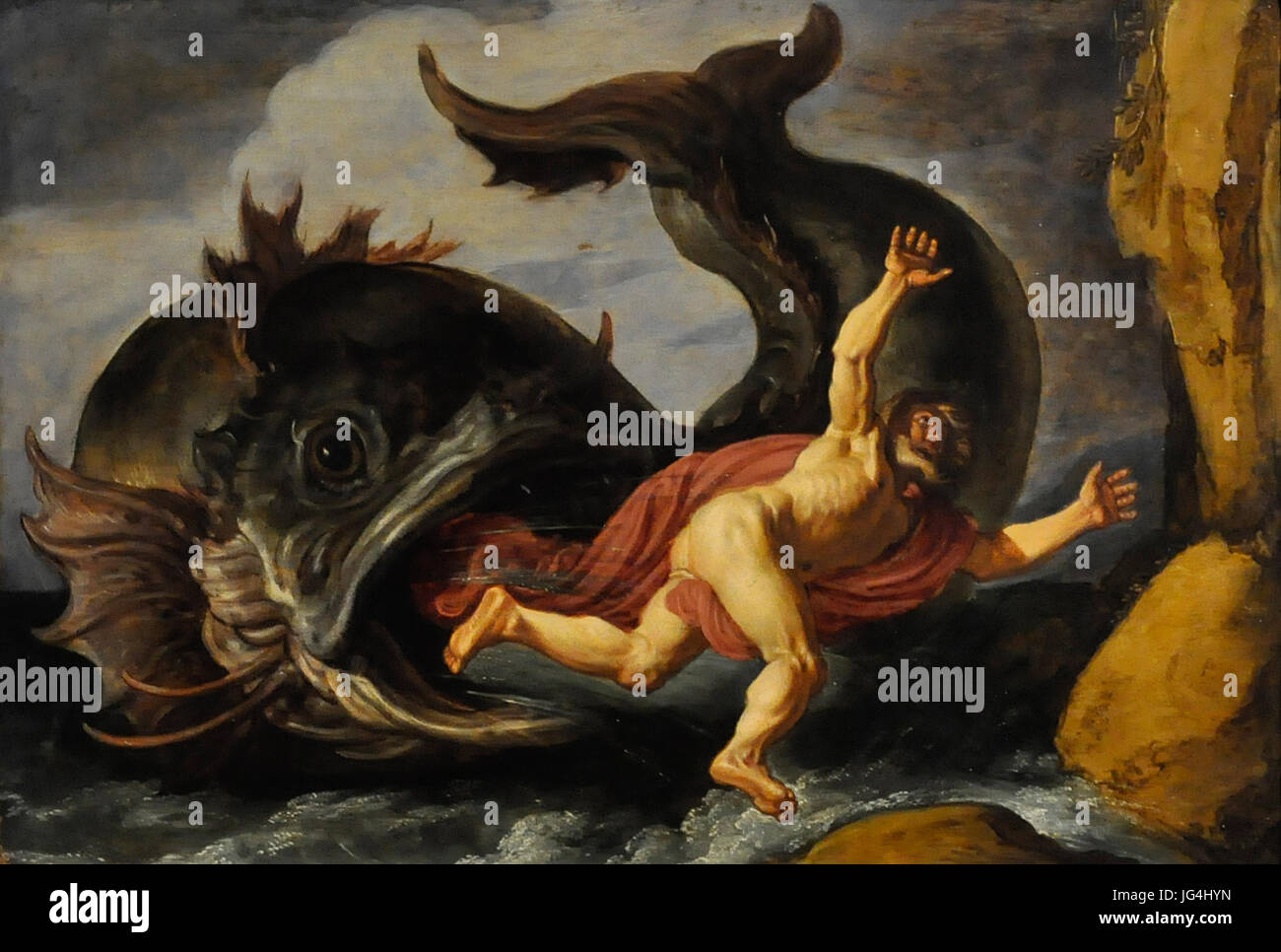 Pieter Lastman (1583-1633) - Jonas en de walvis (1621) - Museo di Düsseldorf Kunstpalast 15-08-2012 15-01-08 Foto Stock