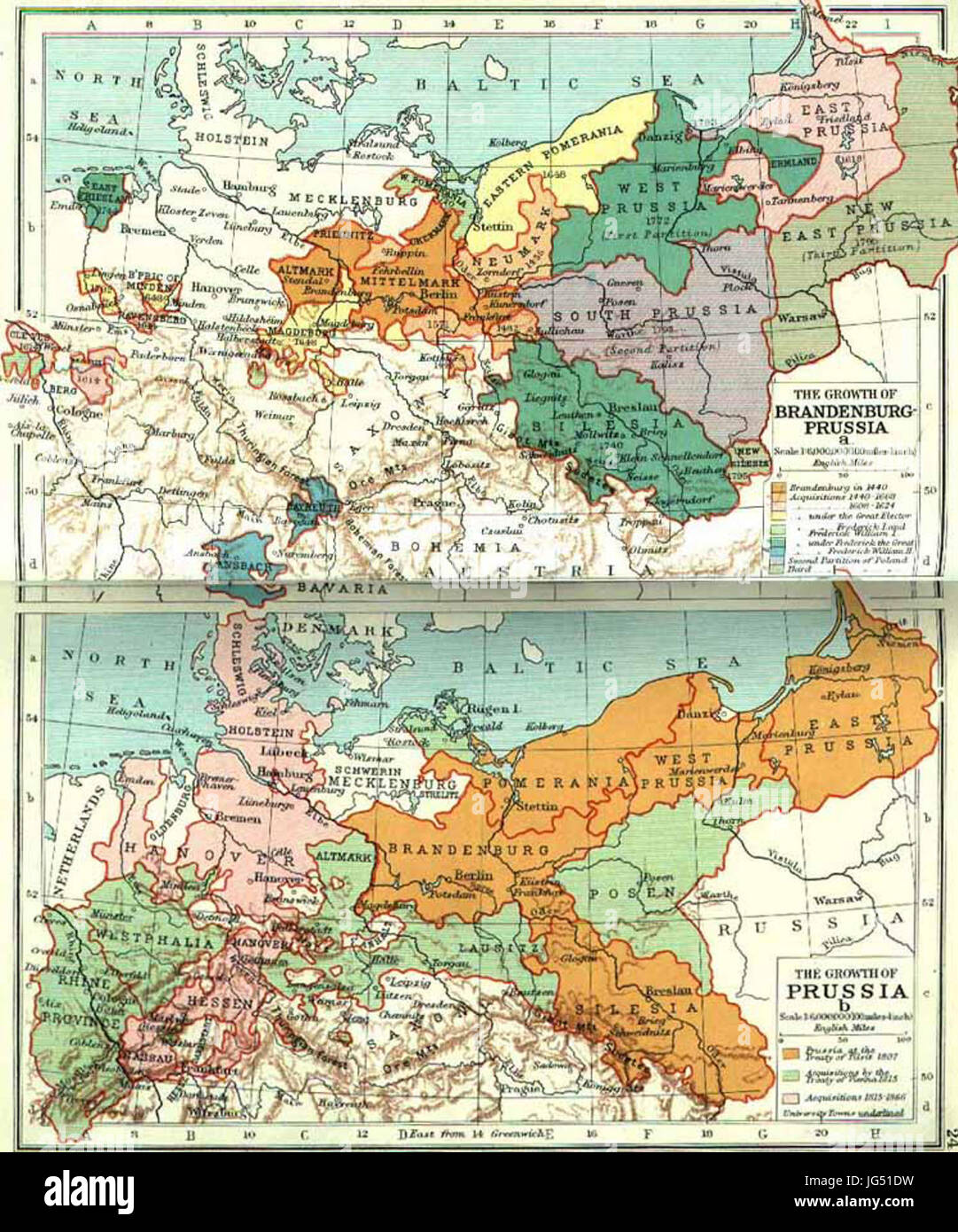 1440-1795 Preußen und 1907-1866 Foto Stock