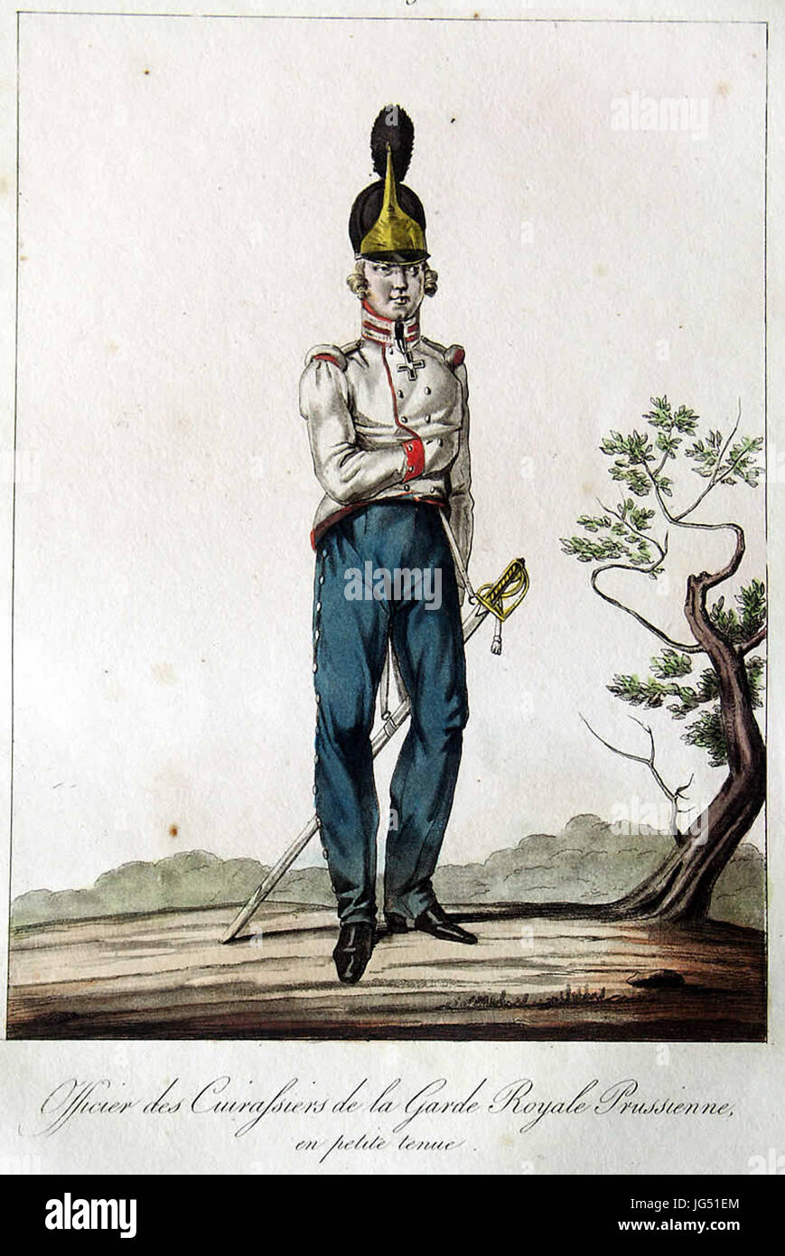 Preußische Gardekürassiere 1815 kl uniforme Foto Stock