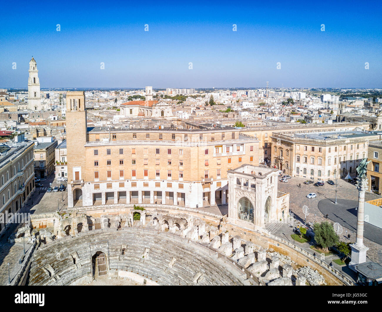 Centro storico di Lecce in Puglia, Italia Foto Stock