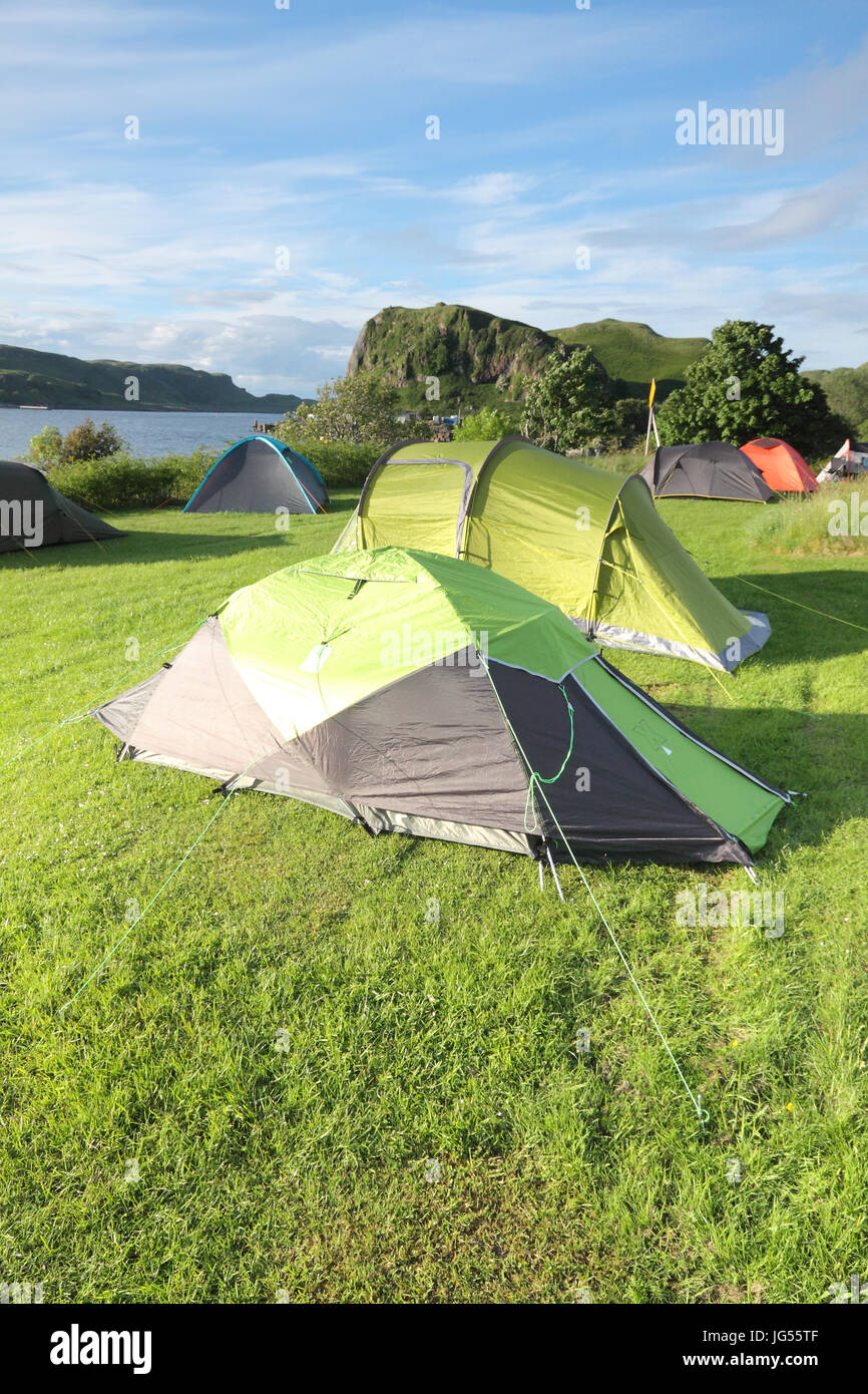 Camping dal suono di Kerrera, vicino a Oban, Scozia Foto Stock