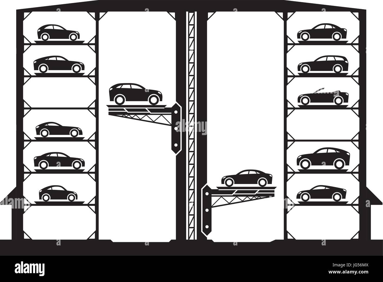 Automatico di parcheggio auto - illustrazione vettoriale Illustrazione Vettoriale
