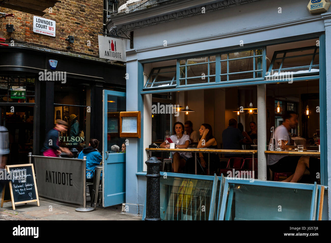 Antidote Wine Bar e ristorante, Newburgh St, Carnaby, London, Regno Unito Foto Stock
