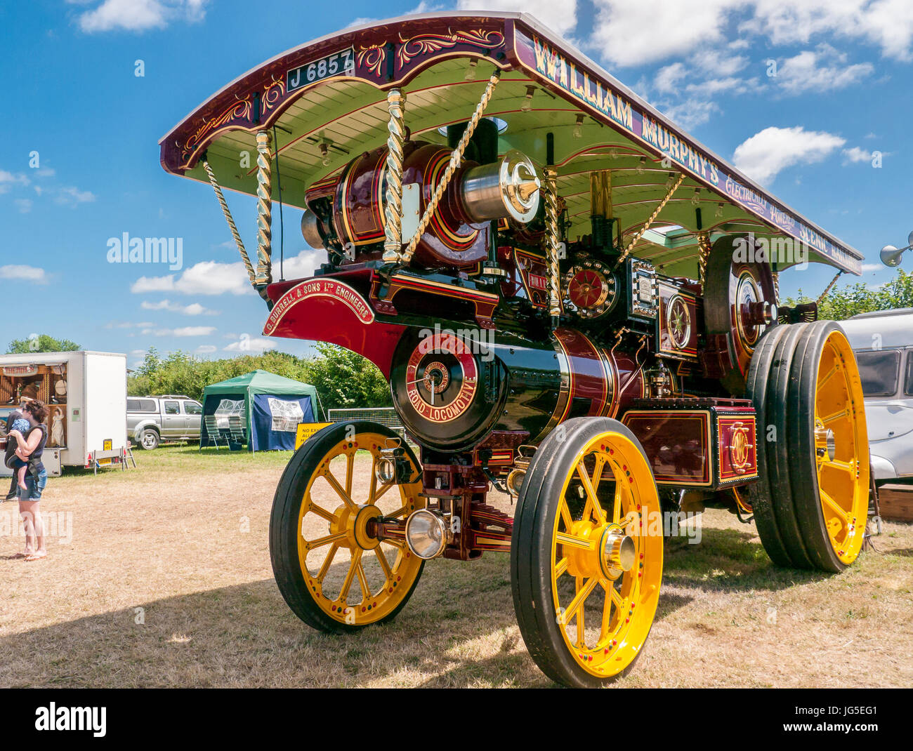 Showman stradale della locomotiva a motore di trazione a vapore rally Foto Stock