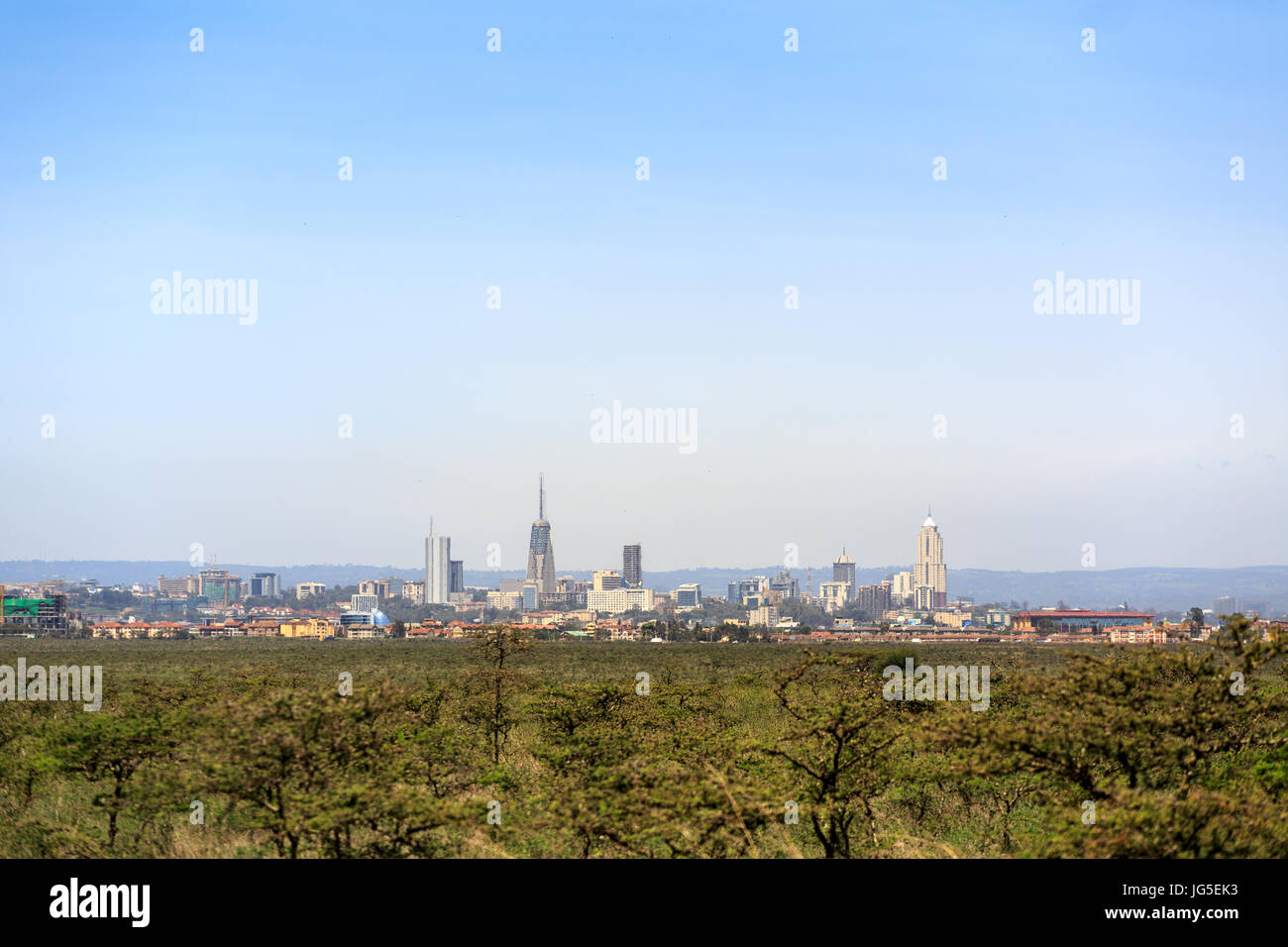 Moderno paesaggio urbano di Nairobi - La città capitale del Kenya, Africa orientale Foto Stock