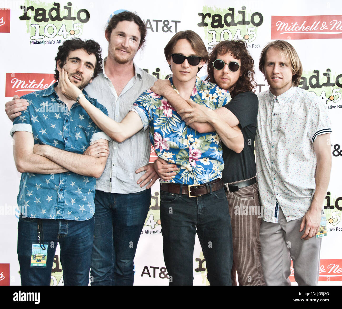 Philadelphia, PA, Stati Uniti d'America. Il 18 giugno, 2017. Band alternative rock Irontom pongono a Radio 104.5's Estate Block Party al Festival Pier. Foto Stock