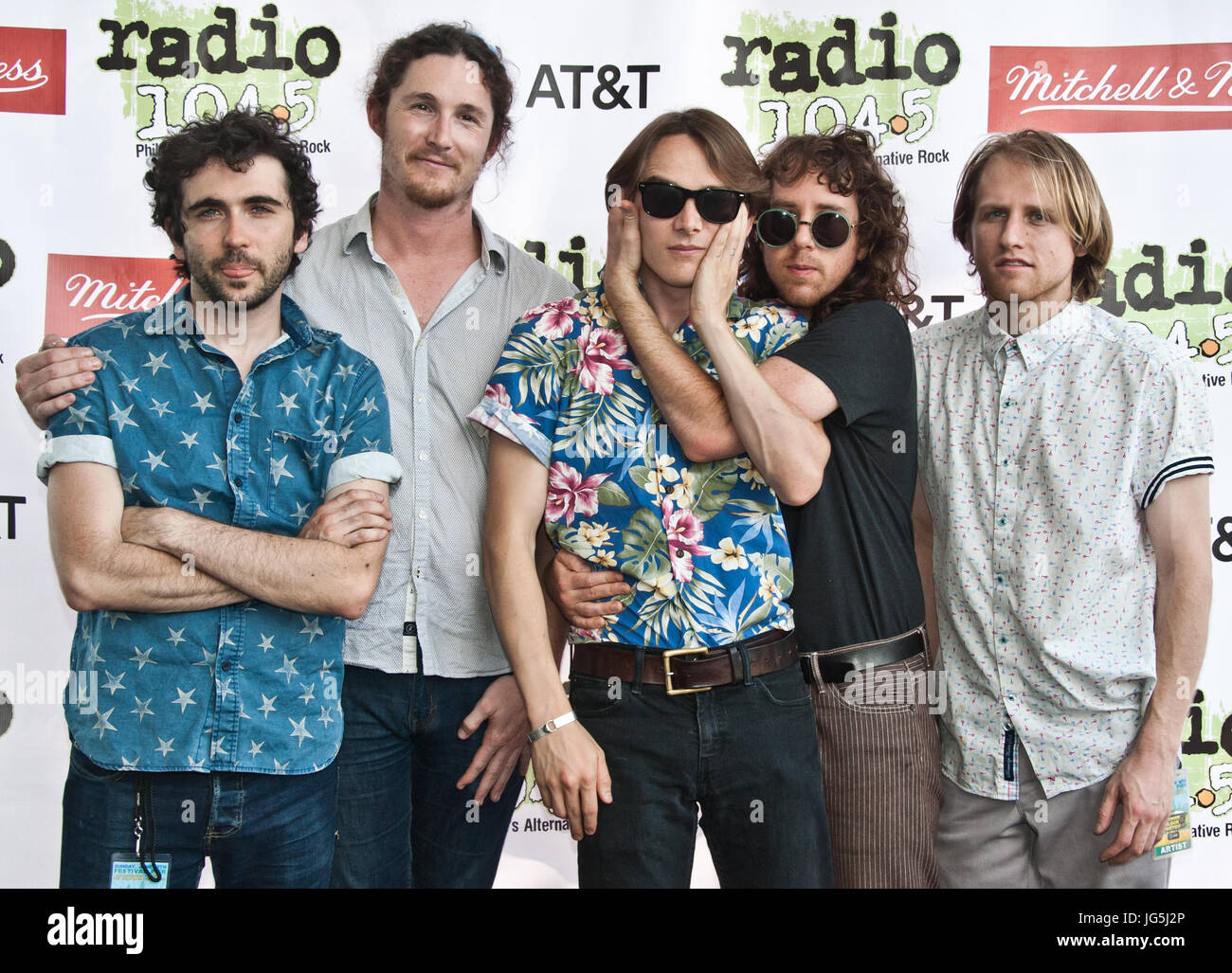 Philadelphia, PA, Stati Uniti d'America. Il 18 giugno, 2017. Band alternative rock Irontom pongono a Radio 104.5's Estate Block Party al Festival Pier. Foto Stock