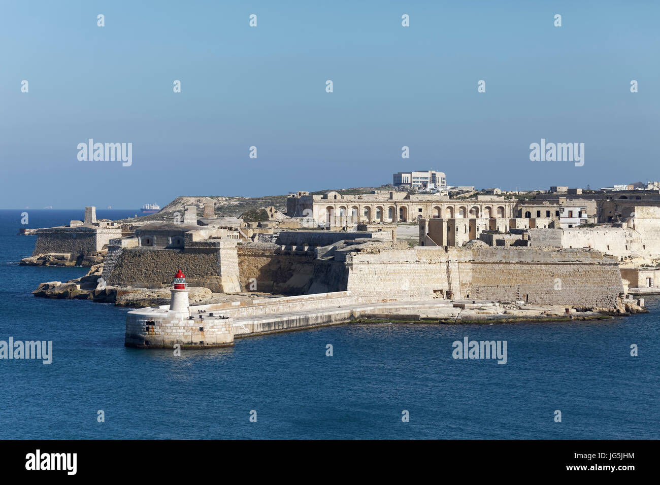 Fort Ricasoli sul Porto Grande di La Valletta, film ubicazione, Kalkara, Malta Foto Stock