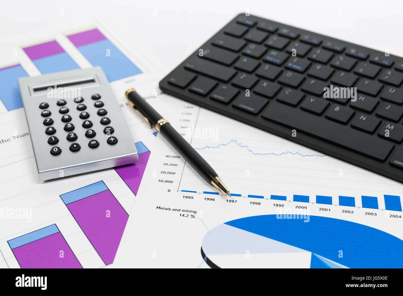 La contabilità finanziaria del mercato azionario analisi grafici Foto Stock