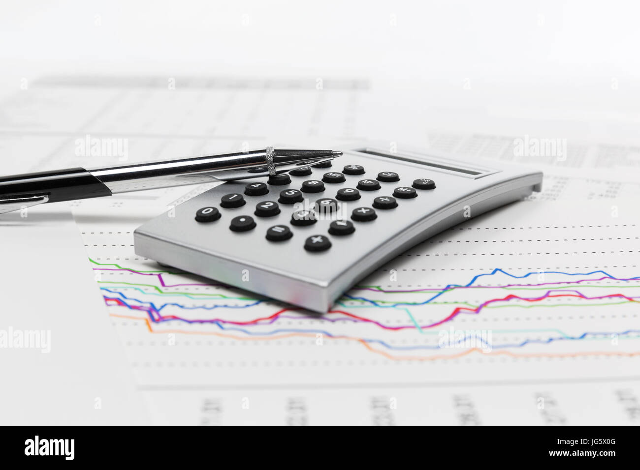 La contabilità finanziaria del mercato azionario analisi grafici Foto Stock