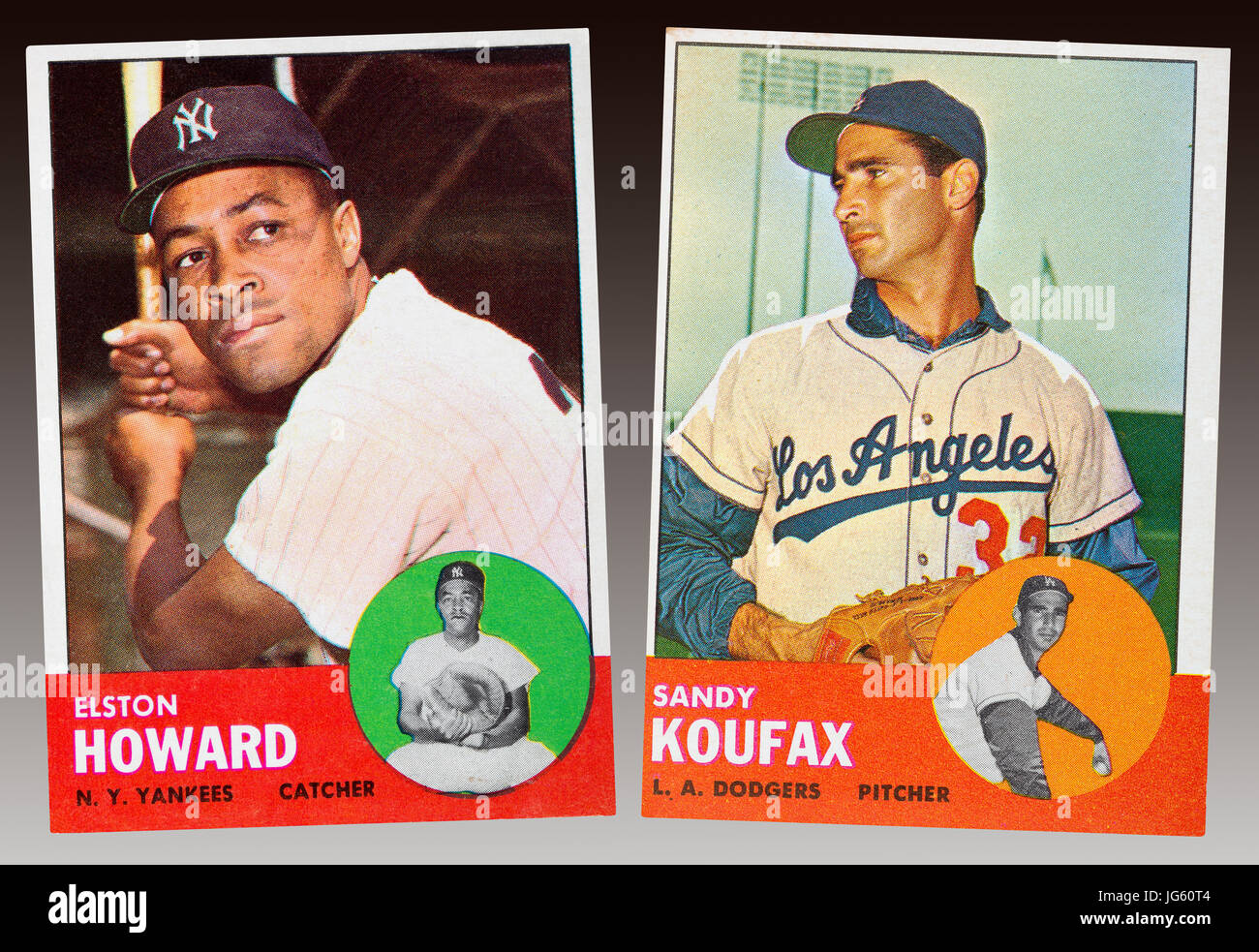 NY Yankee Malmaison Howard e la Dodger Sandy Koufax erano gli MVP 1963 vincitori del premio. Entrambi hanno indossato il numero 32. Foto Stock