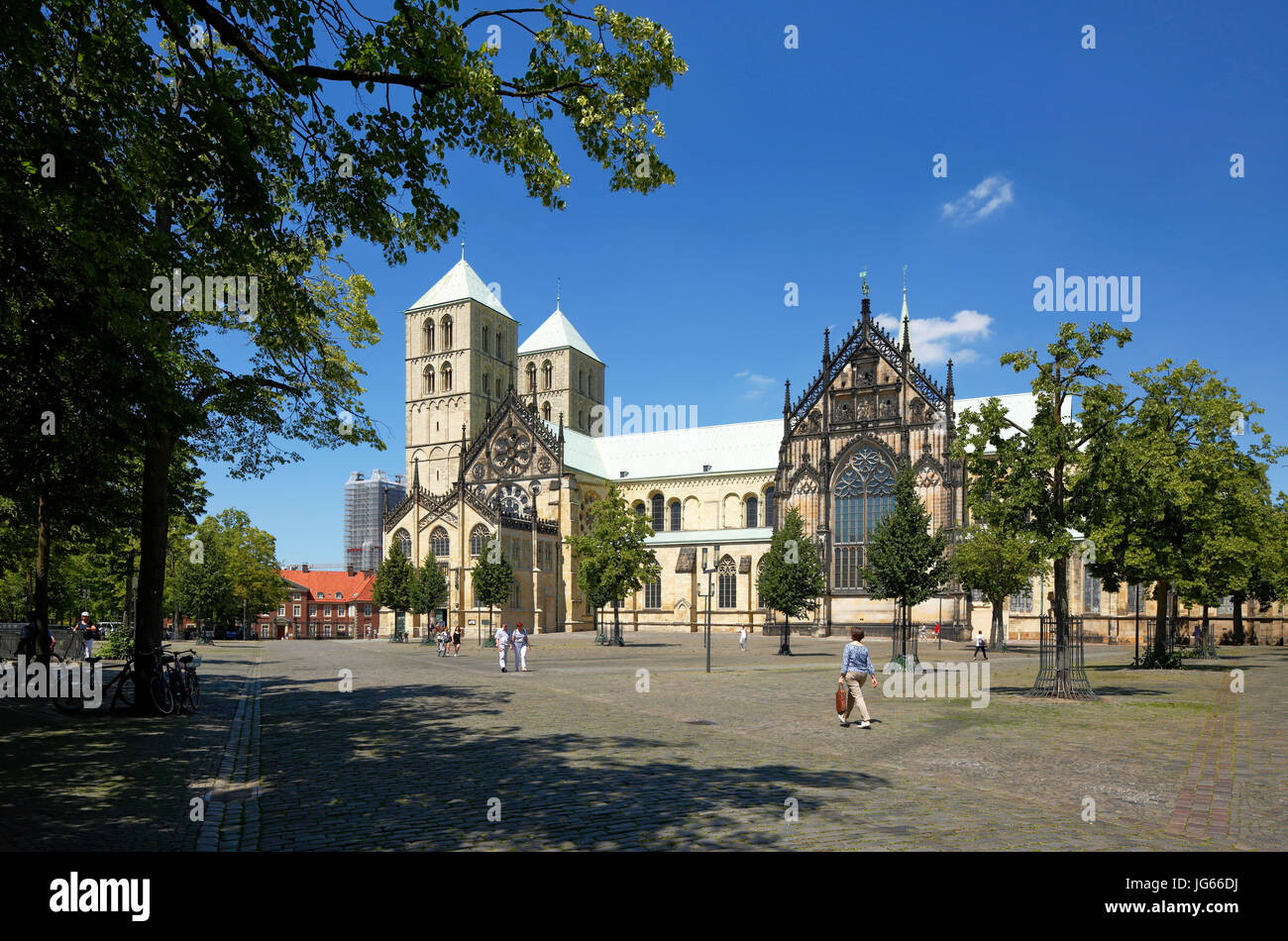 Kathedralkirche, Sankt Paulus-Dom Am Domplatz von Muenster, Westfalen, Renania settentrionale-Vestfalia Foto Stock