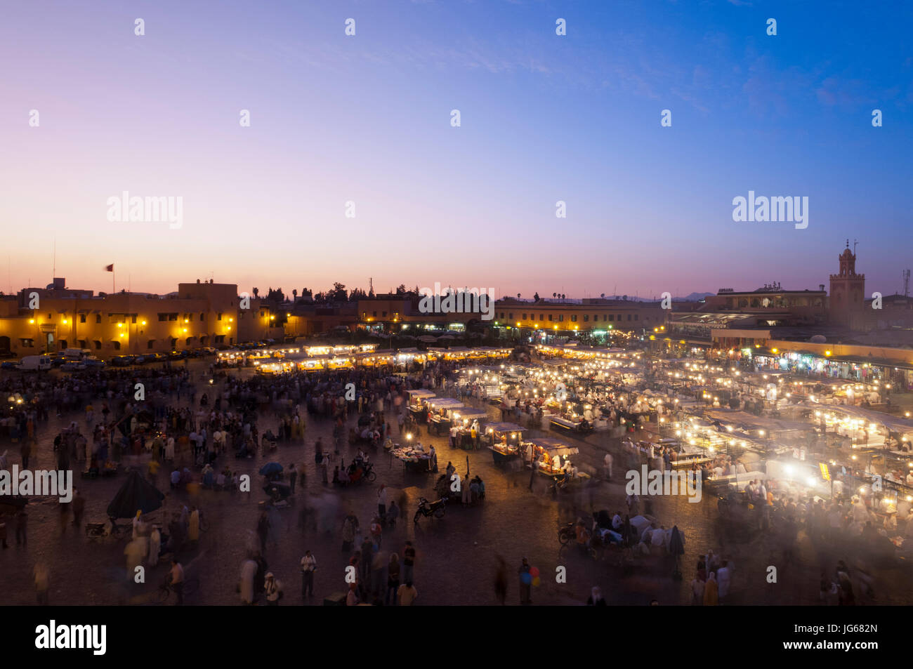 Piazza Jema al Fna, Marrakech, Marocco. Foto Stock