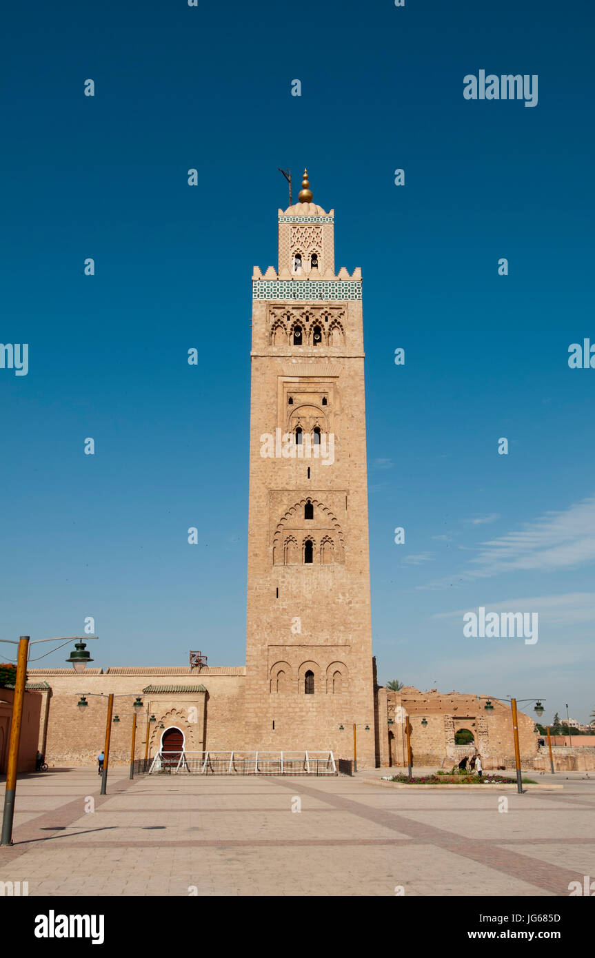 La Moschea di Koutoubia, Marrakech, Marocco. Foto Stock