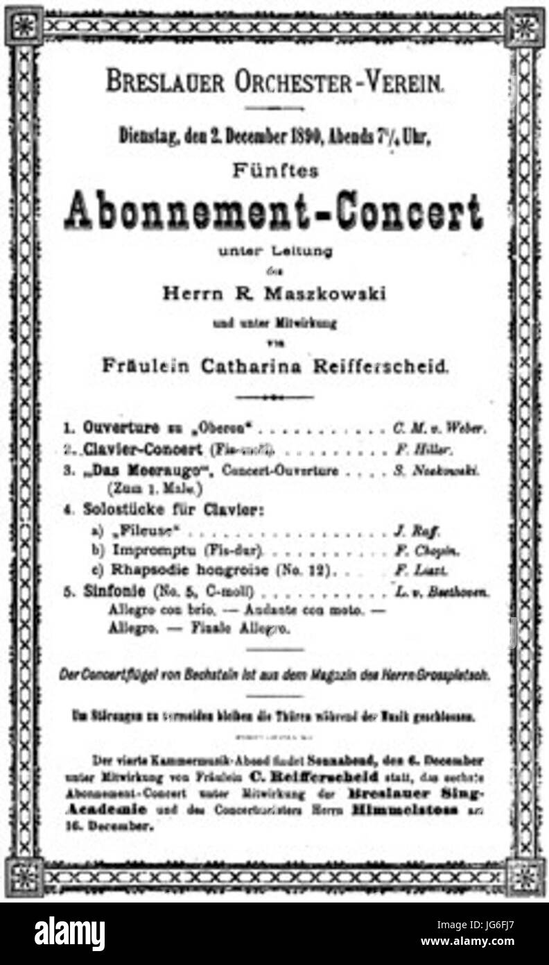 R L Maszkowski s in concerto a Wrocław - poster Foto Stock