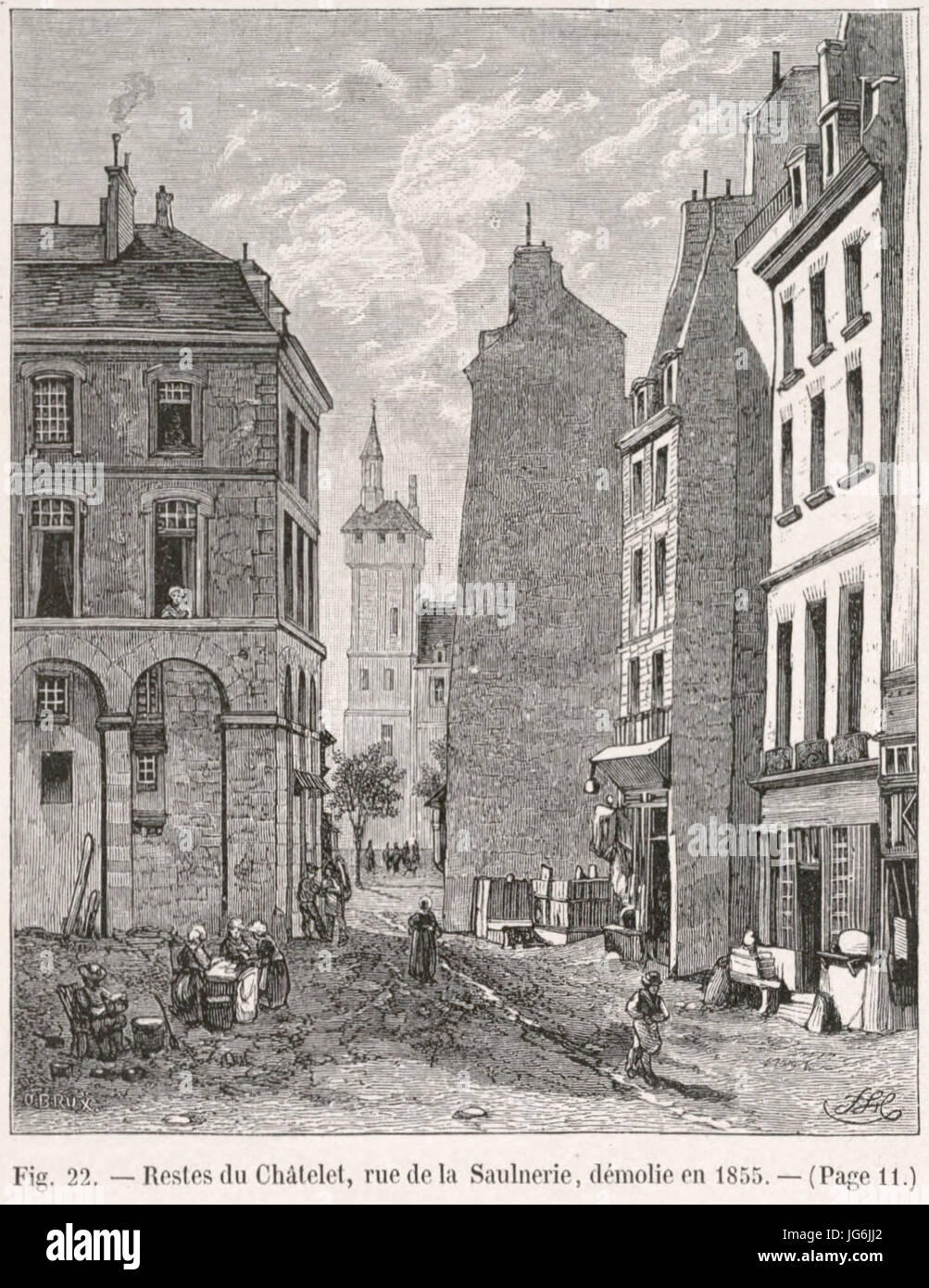 Restes du Châtelet, rue de la saulnerie, démolie en 1855 Foto Stock