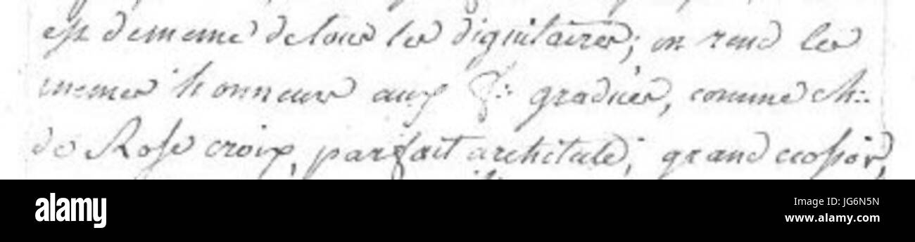 Rituel maçonnique de 1769 extrait Rose-Croix Foto Stock