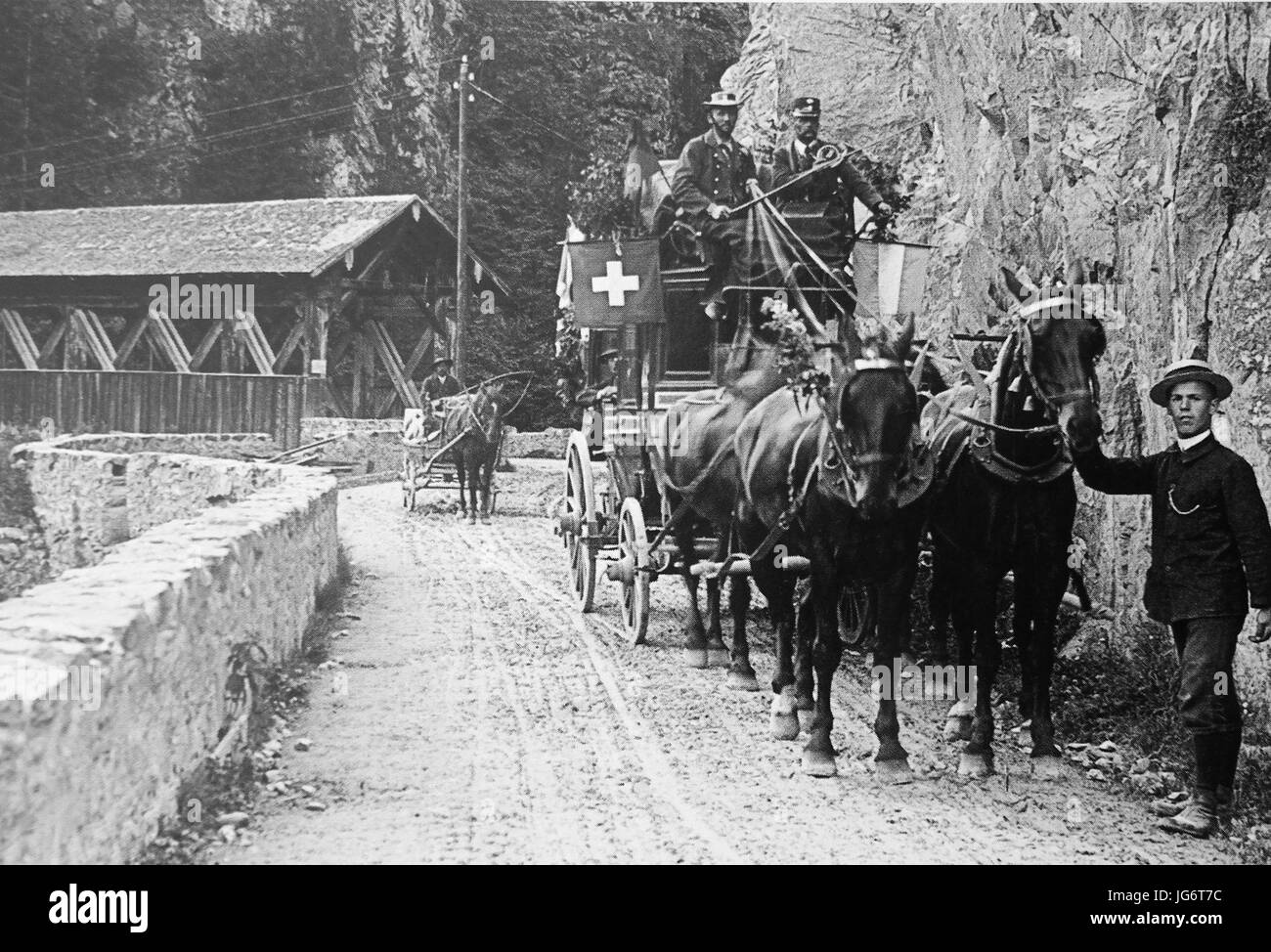 Postkutsche Russeinerbrücke Foto Stock