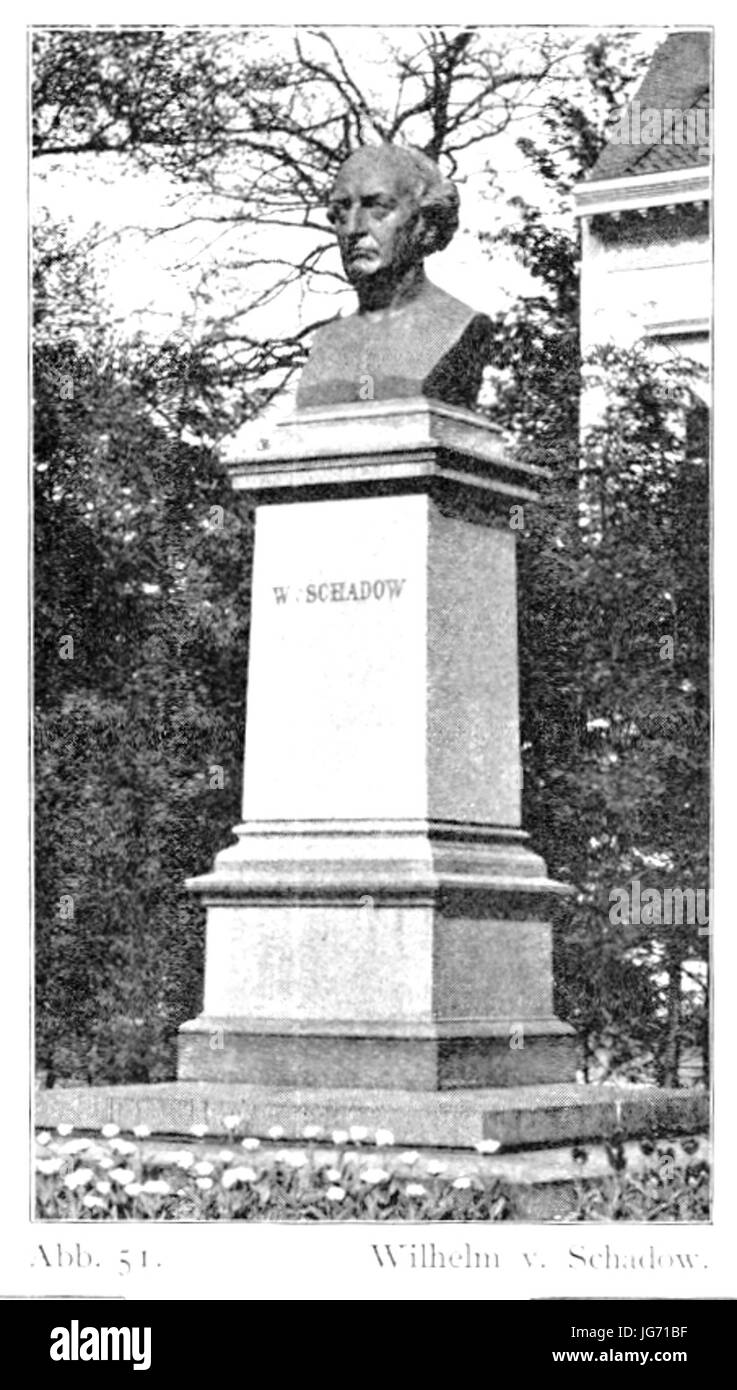 Schadow-Denkmal a Düsseldorf, geschaffen von Agosto Wittig und Ernst Giese im Jahre 1869 Foto Stock
