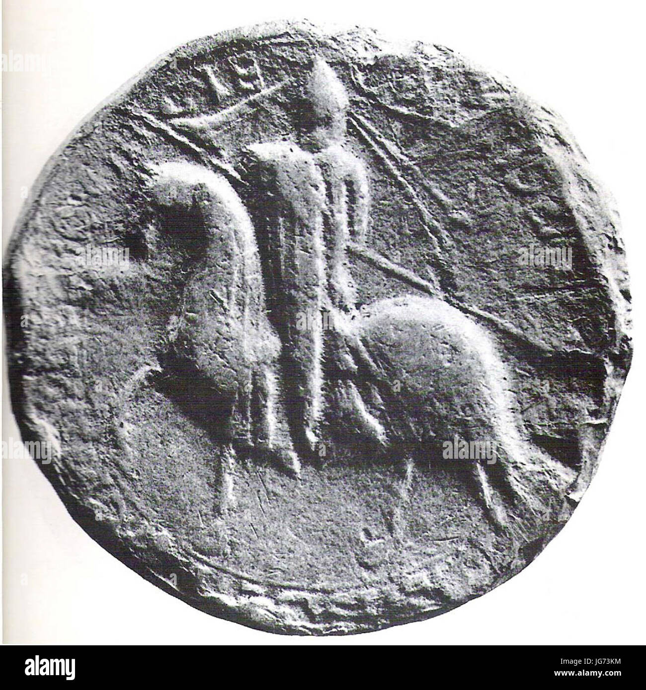 Segell-ALFONS II d'Aragó-1186-revers-sagarra 3 Foto Stock