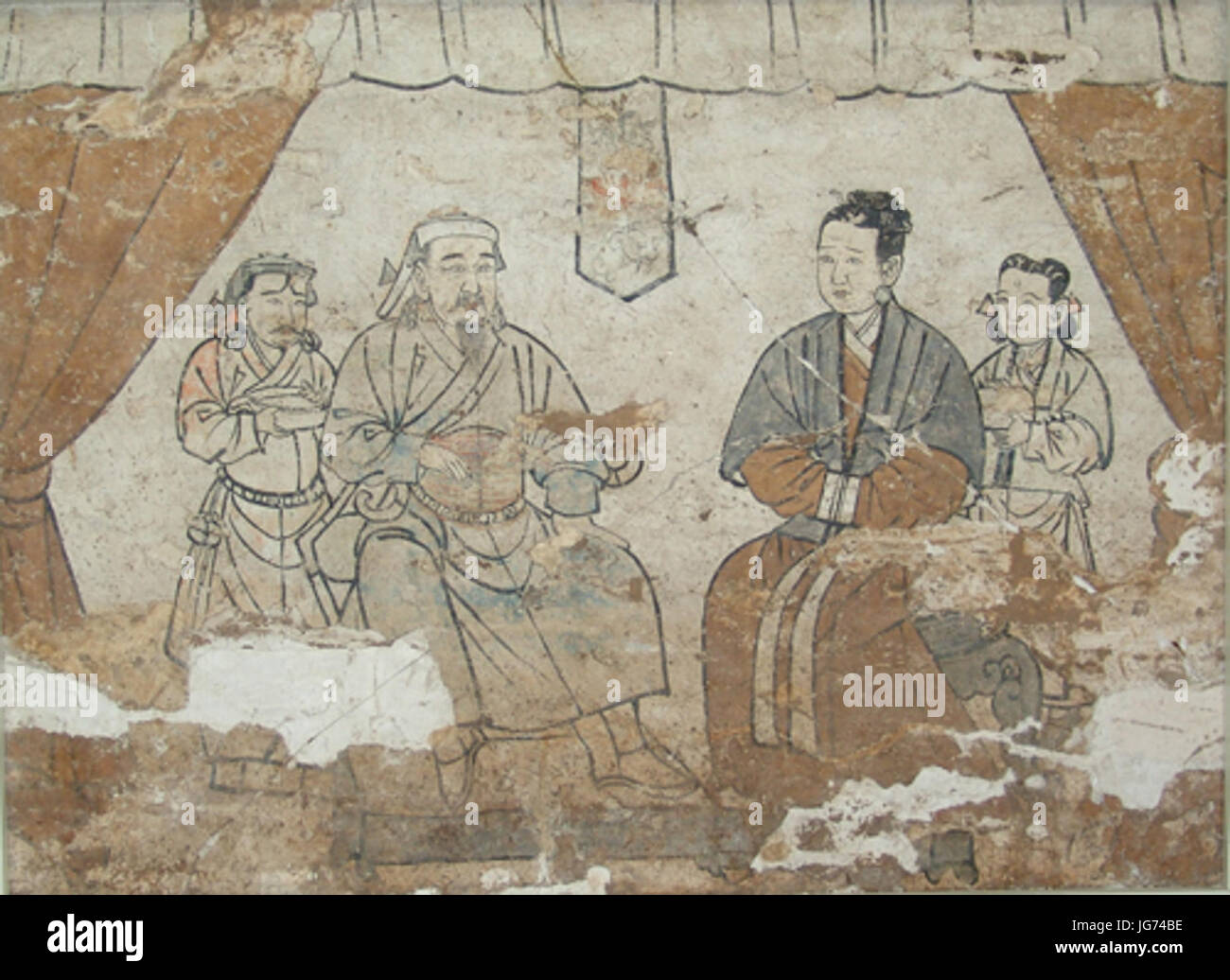 Tomba Shazishan affresco Dinastia Yuan Chifeng Museum Foto Stock
