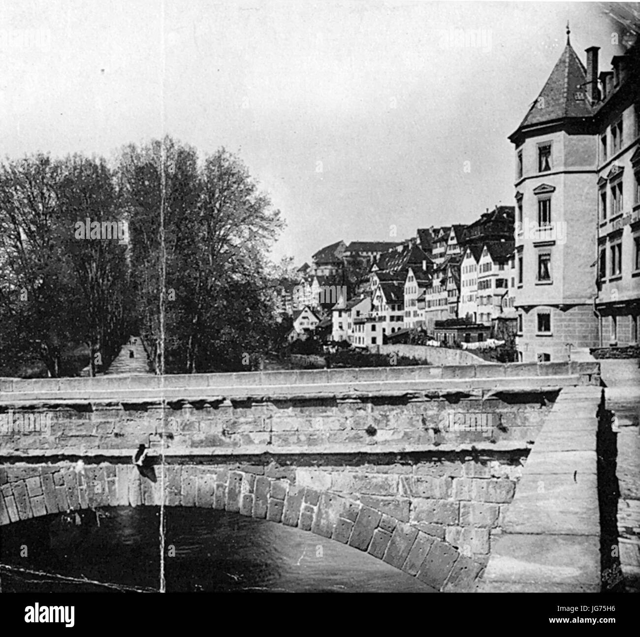 Sinner-Tübingen-Alte Neckarbrücke um 1890 Foto Stock