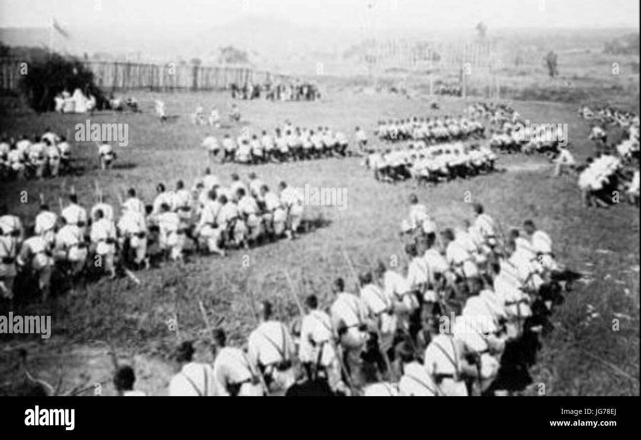 Le truppe spagnole a messa in onore di Re Alfonso XIII il compleanno in Momungan 28attuale Lanao del Nord provincia29 l'isola di Mindanao Foto Stock