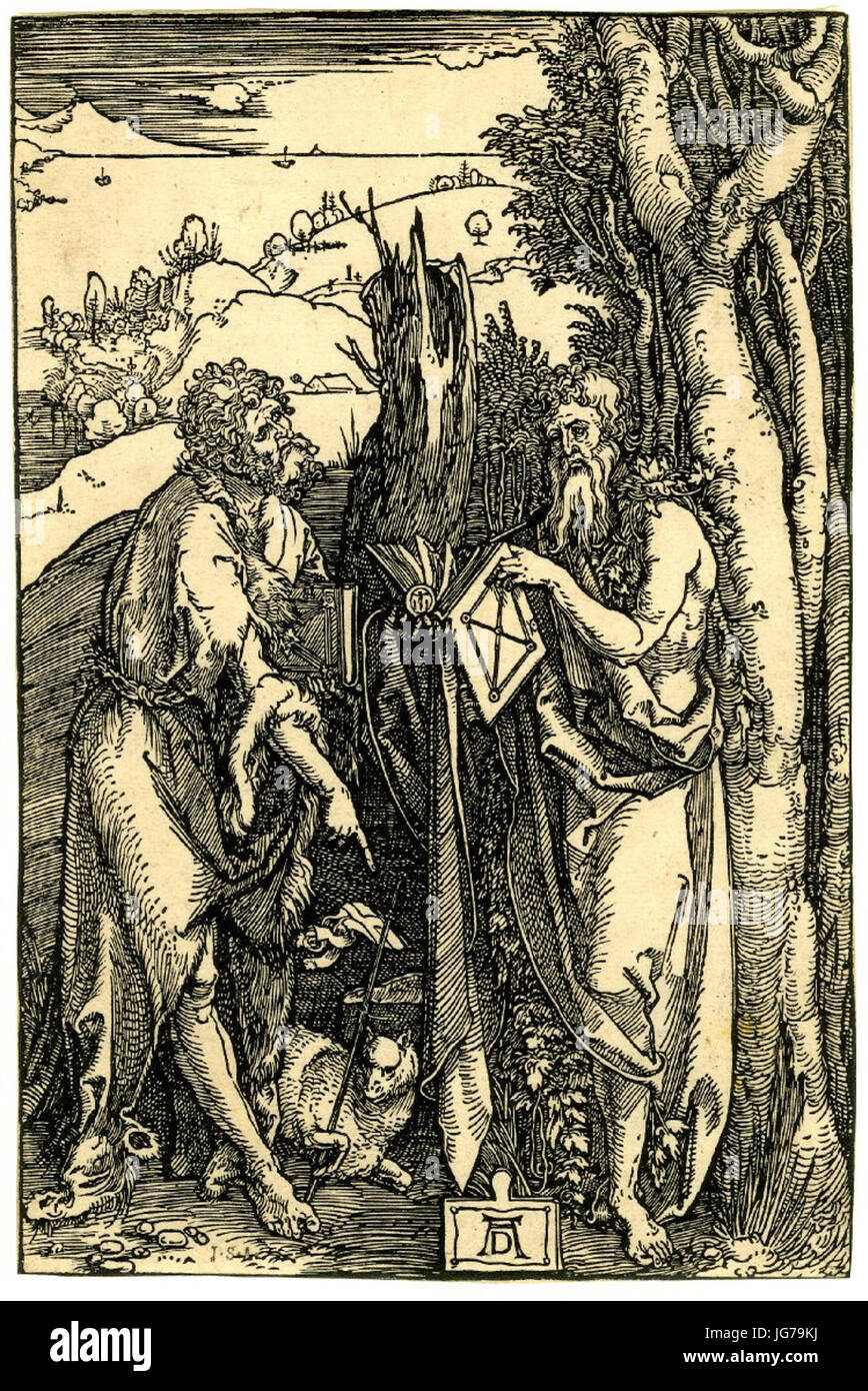 San Giovanni in un paesaggio silografia di Albrecht Dürer Foto Stock