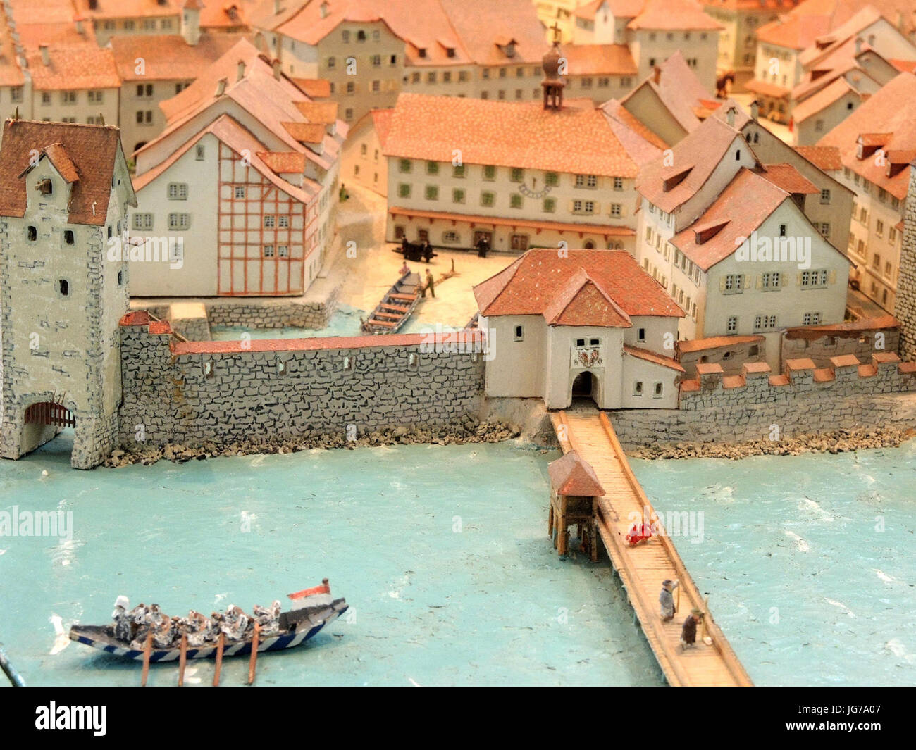 Stadtmuseum Rapperswil - Stadtmodell - Marktplatz - Holzbrücke 2013-04-06 14-58-10 (P7700) Foto Stock